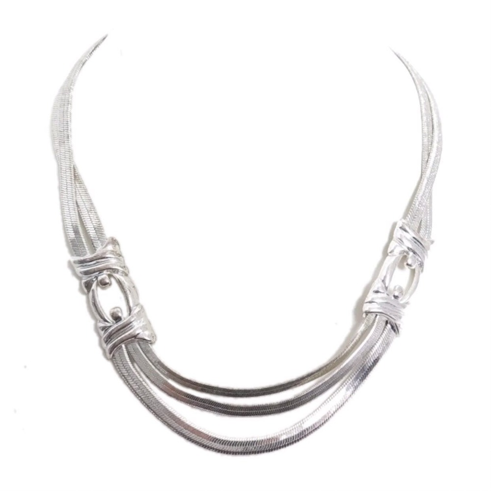 TRIFARI Silver Plated Multi-Row Necklace‎